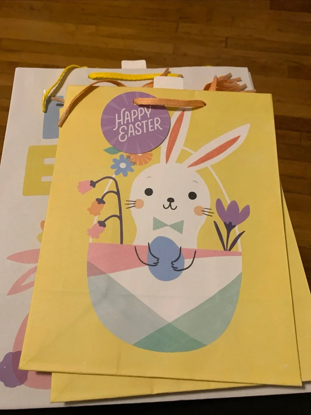 Happy Easter Bunny Gift Bags - Yellow & Pastel